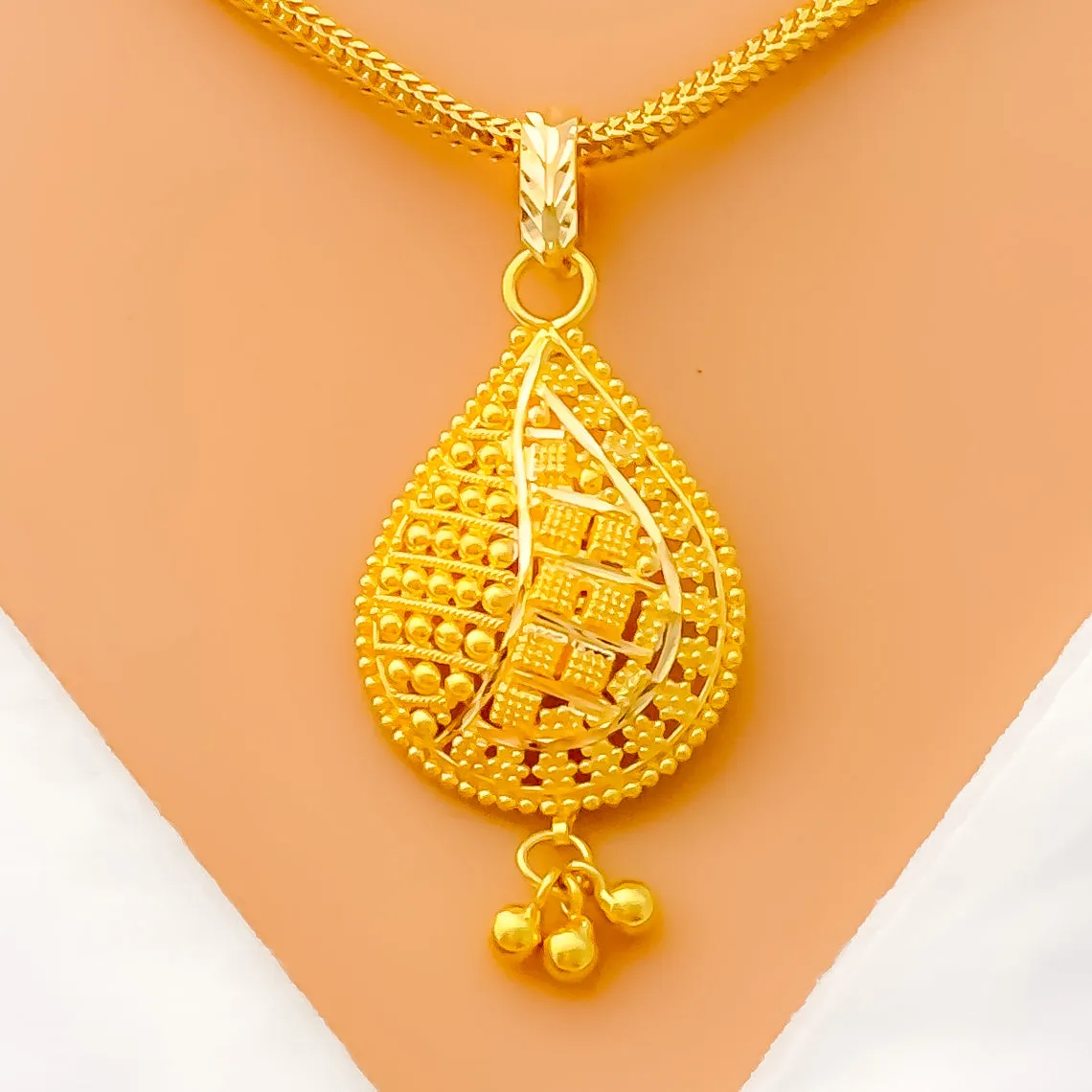 Lovely Pear 22k Gold Pendant