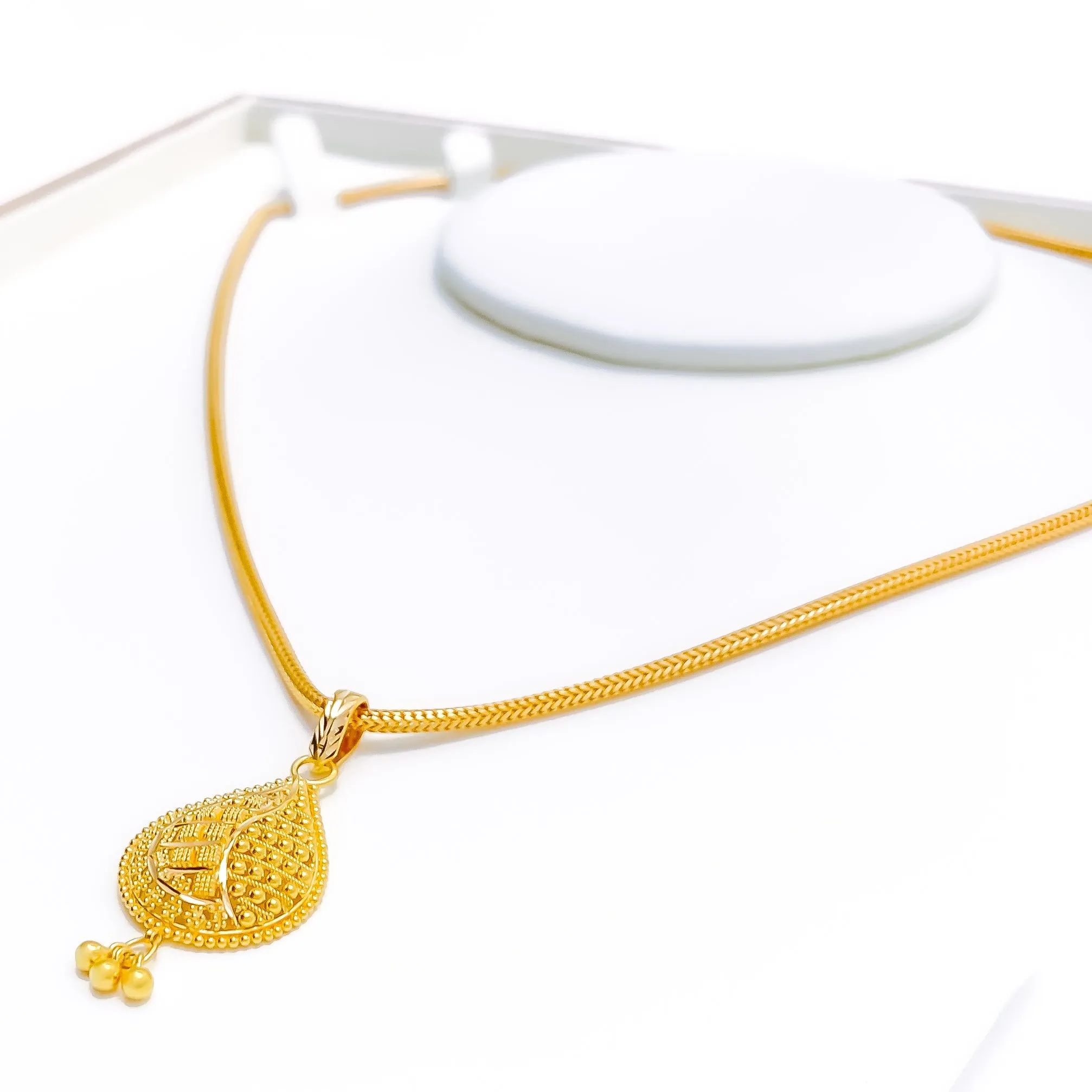Lovely Pear 22k Gold Pendant