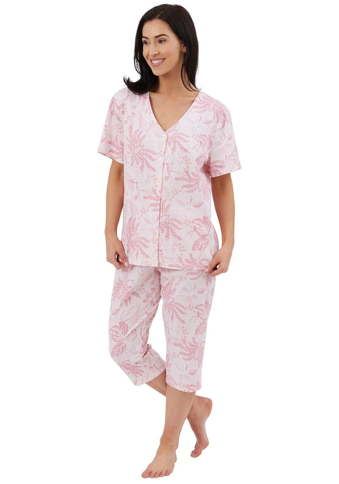 Lucia 3/4 Floral Pyjama - Blue