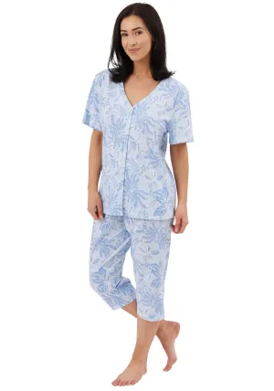 Lucia 3/4 Floral Pyjama - Blue