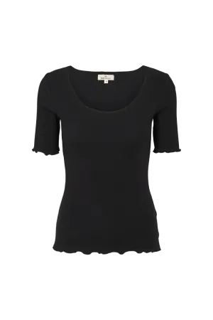 Ludmilla Scallop Tee SS - Black