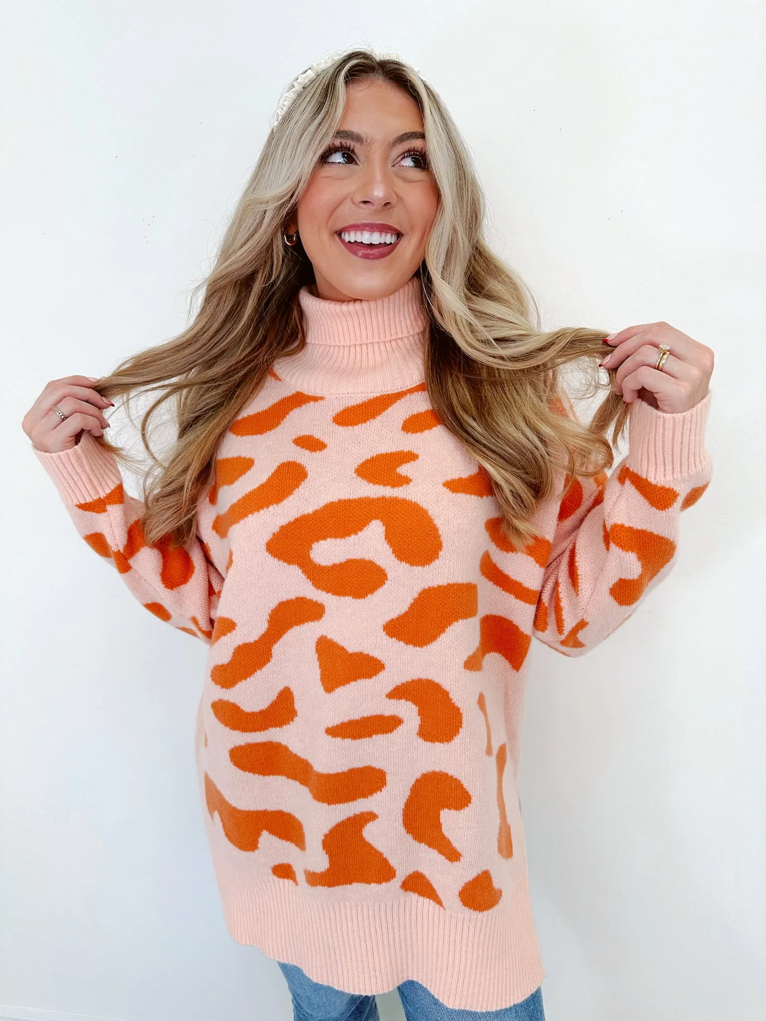 Luka Leopard Print Mock Neck Sweater