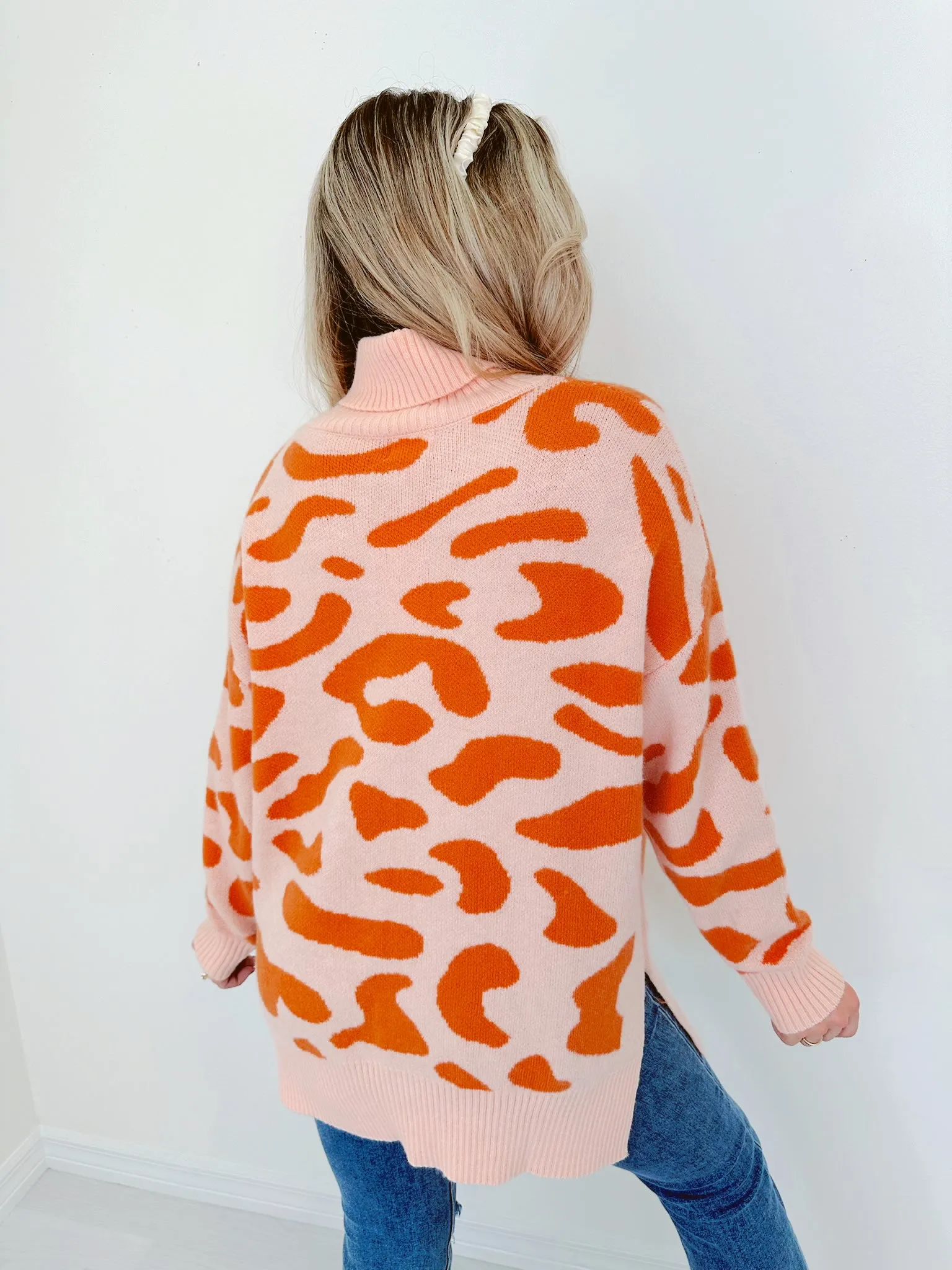 Luka Leopard Print Mock Neck Sweater