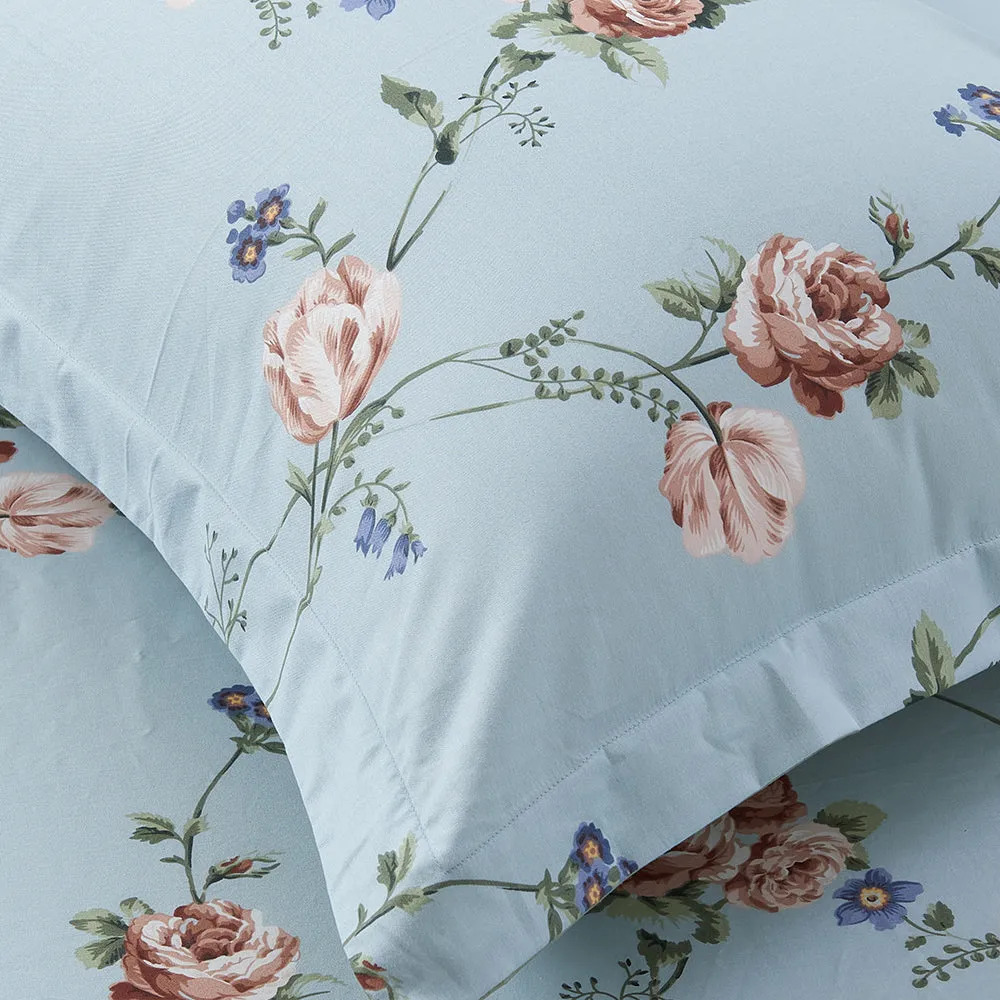 LUMINE Combed Cotton Printed 1000TC Fitted Set/ Bed Set - Primrose