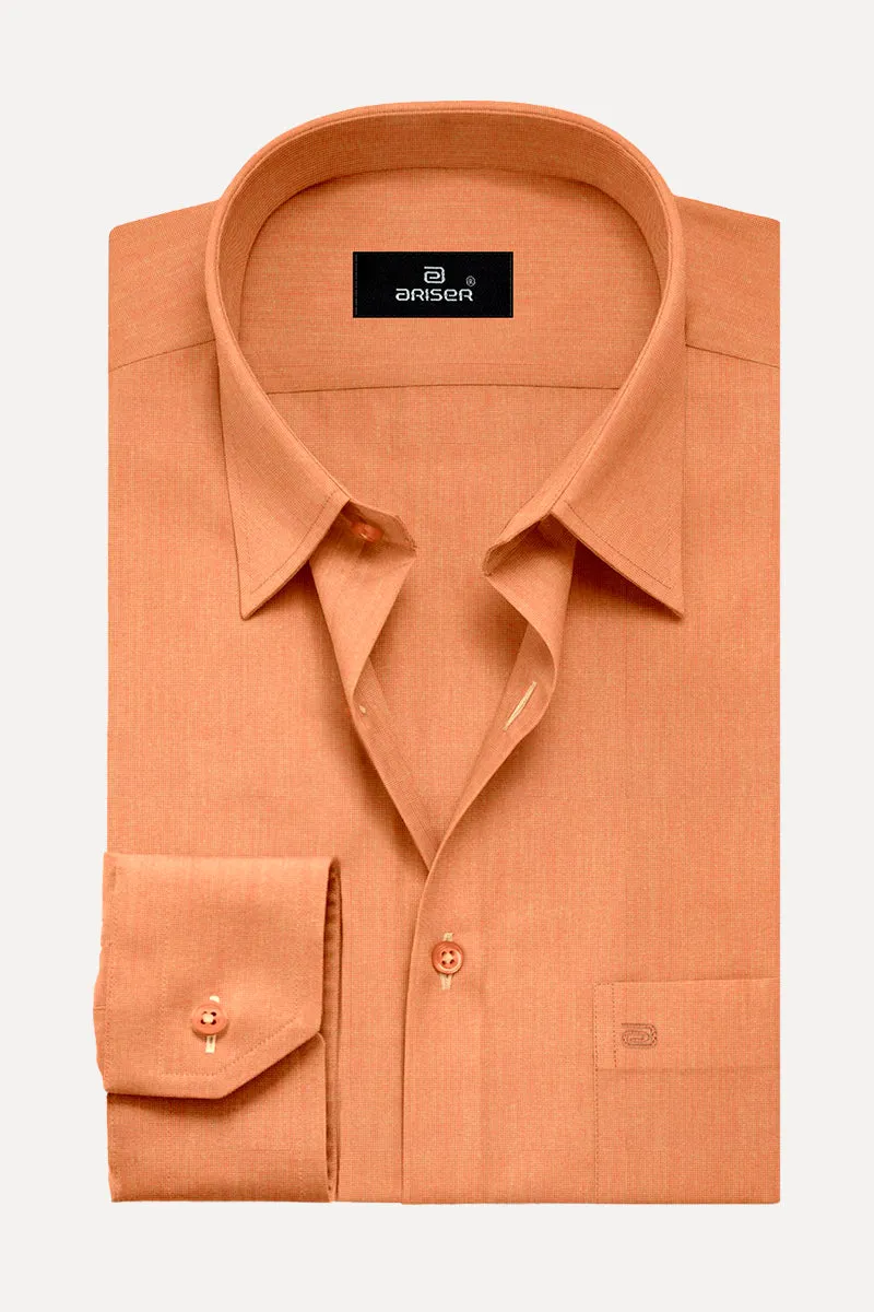 Luxor - Peach Orange Formal Shirts for Men | Ariser