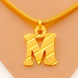 M 22k Gold Letter Pendant