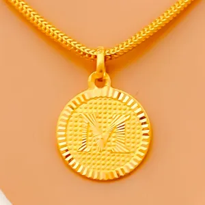 M 22k Gold Letter Pendant
