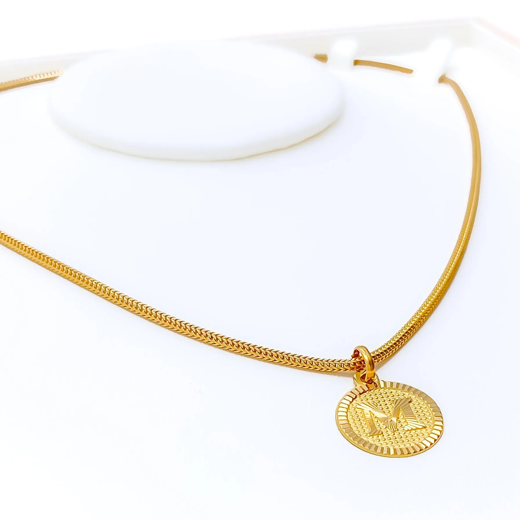 M 22k Gold Letter Pendant