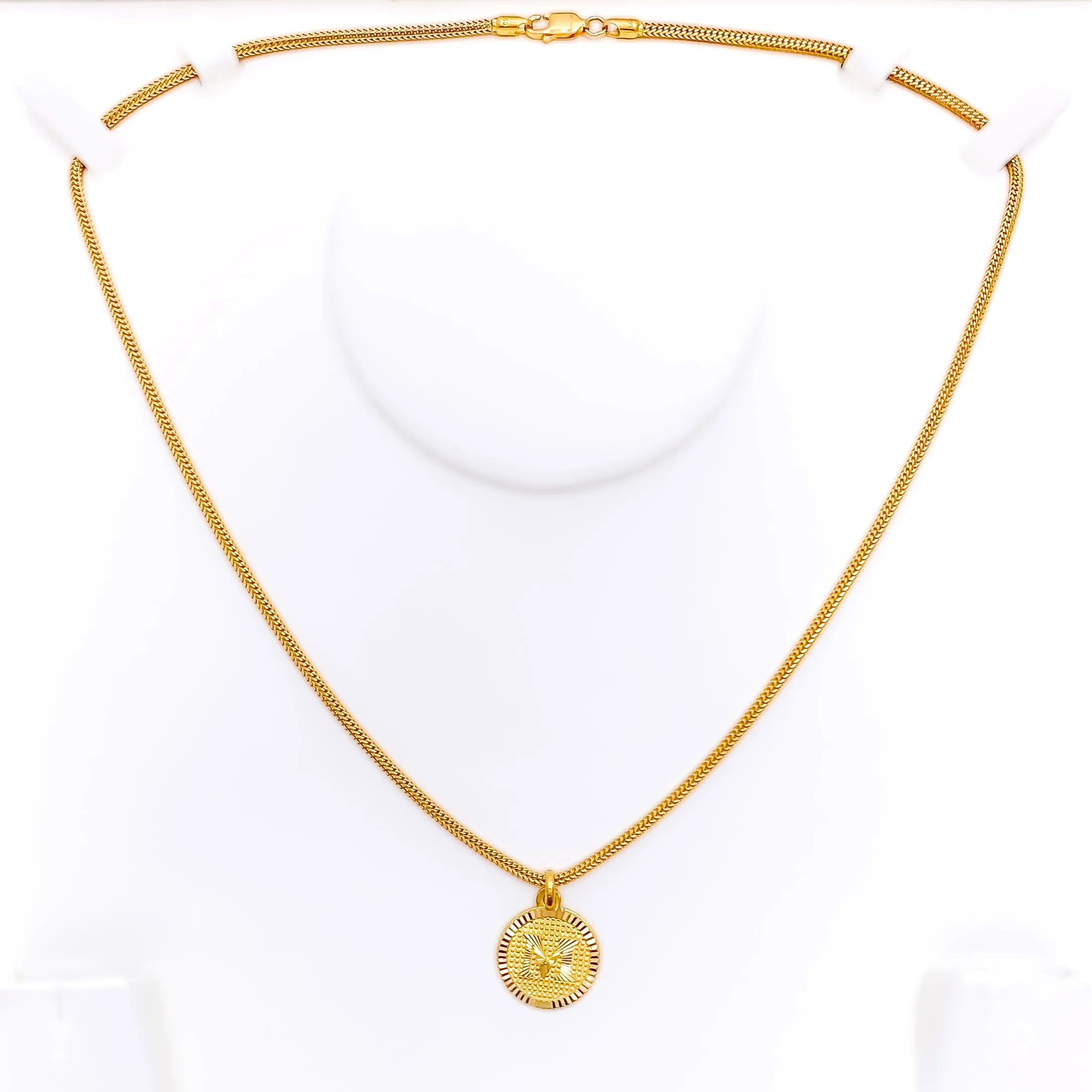 M 22k Gold Letter Pendant