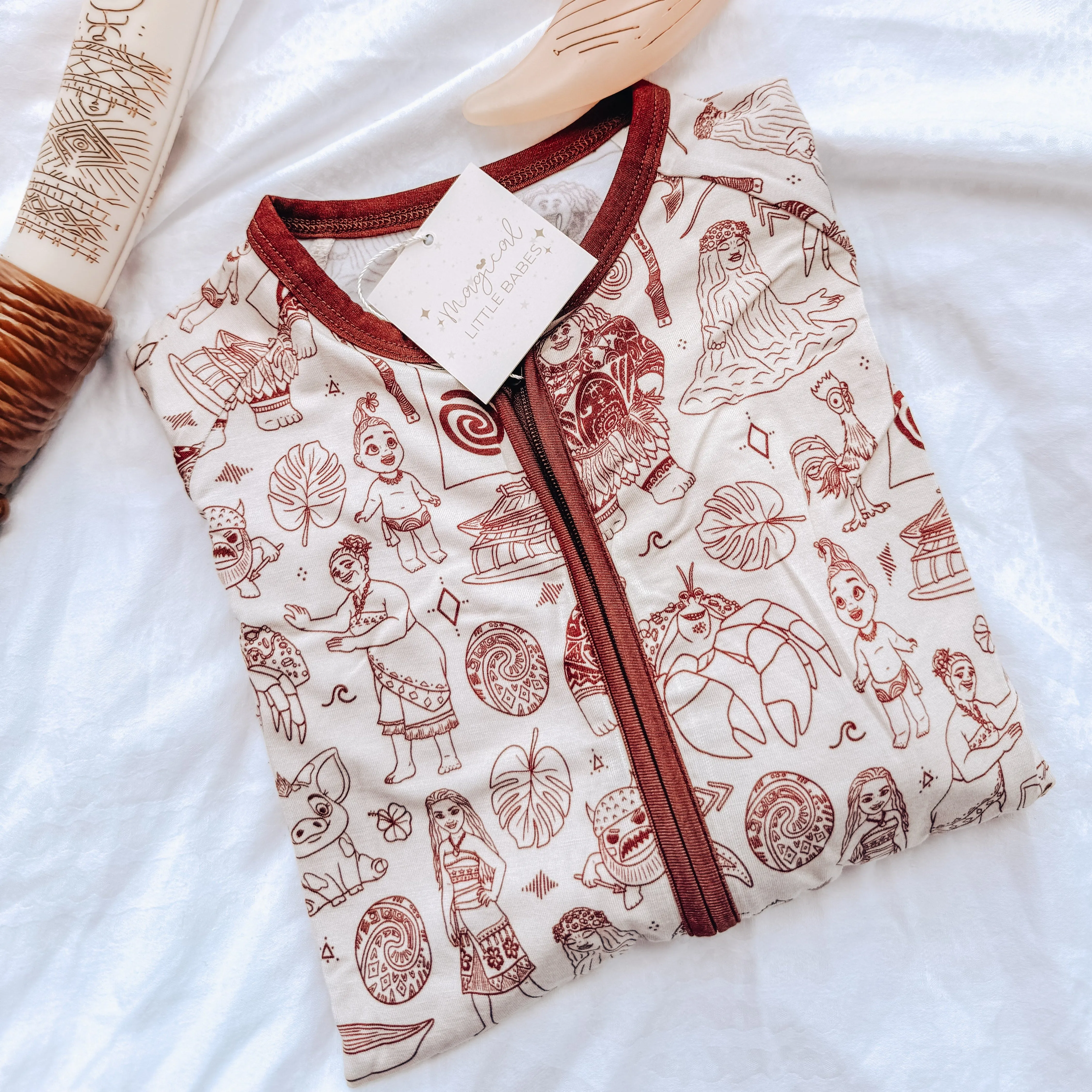 M O A N A  Bamboo PJ Romper/ Two Piece SHORT Sleeve Set*READY TO SHIP
