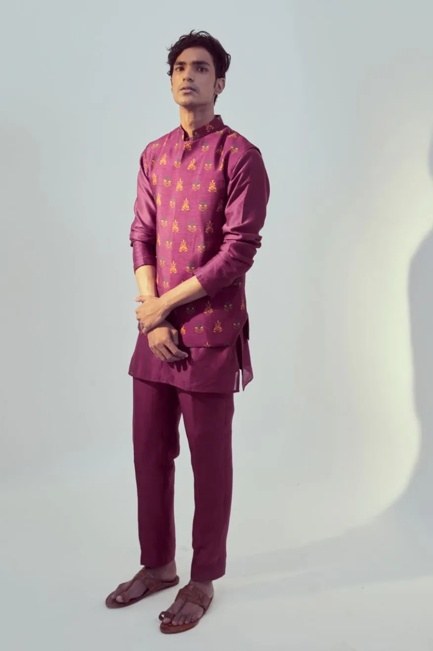 Magenta Kurta Bandi Set