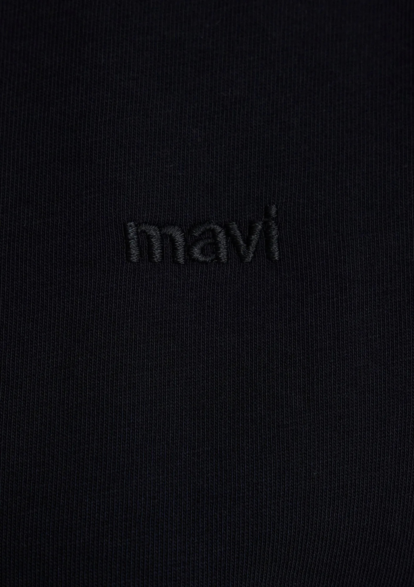 Mavi Emroidered Black Basic T-Shirt