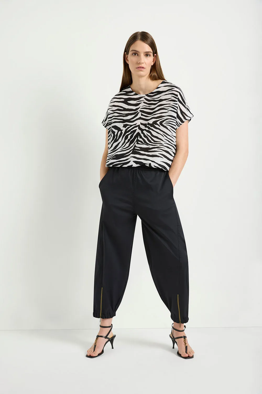 Mela Purdie Crop Club Pant in Black F613 1863