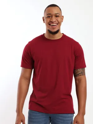 Men's Basic Crew Tee - Dark Red