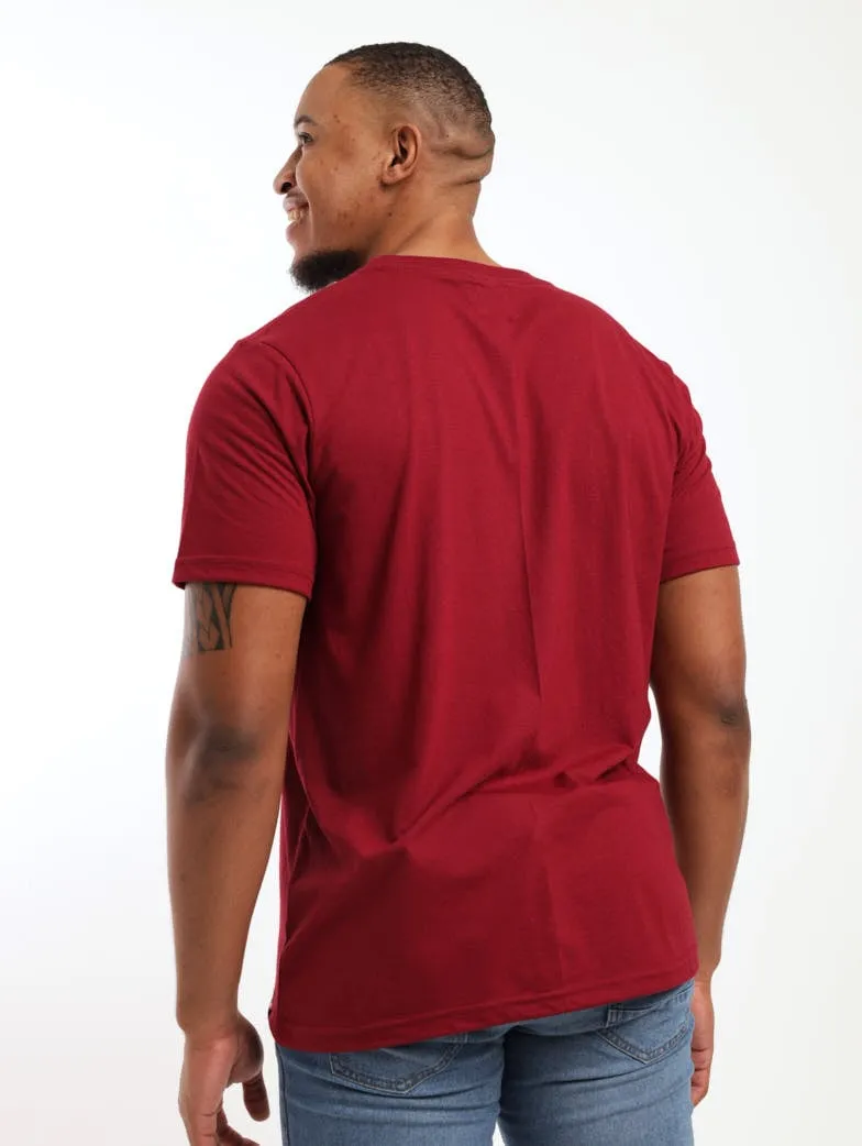 Men's Basic Crew Tee - Dark Red