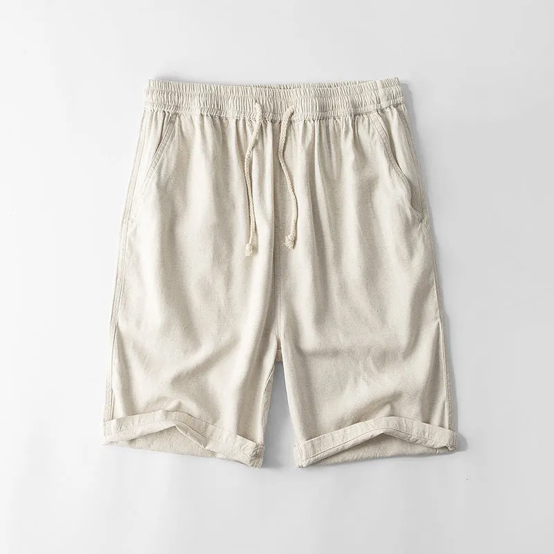Men's Casual Loose Straight Linen Pirate Shorts