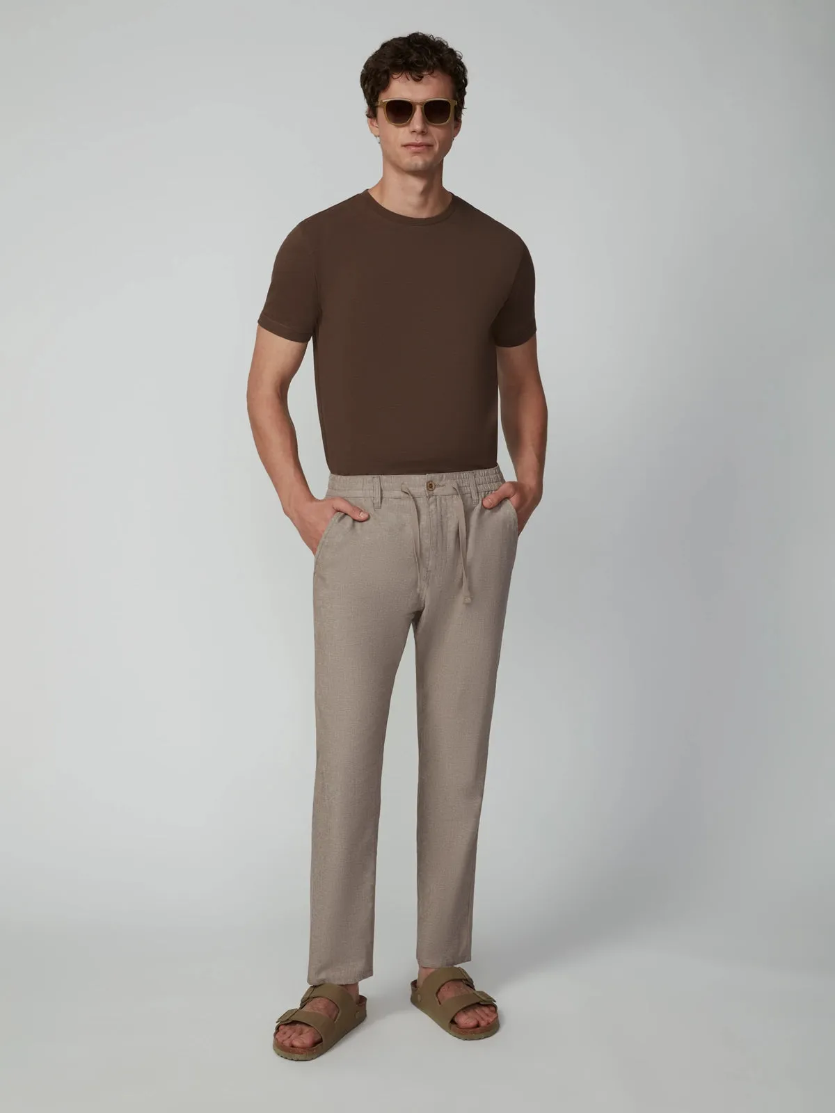Men's Drawstring Linen Pant