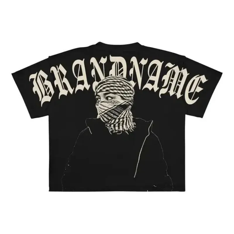 Men's Hip-Hop Gothic Graphic T-Shirt.