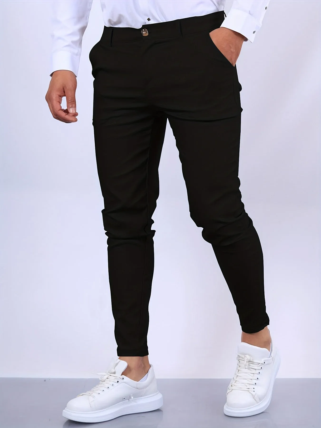 Men's Slim Fit Business Pants Cotton Blend