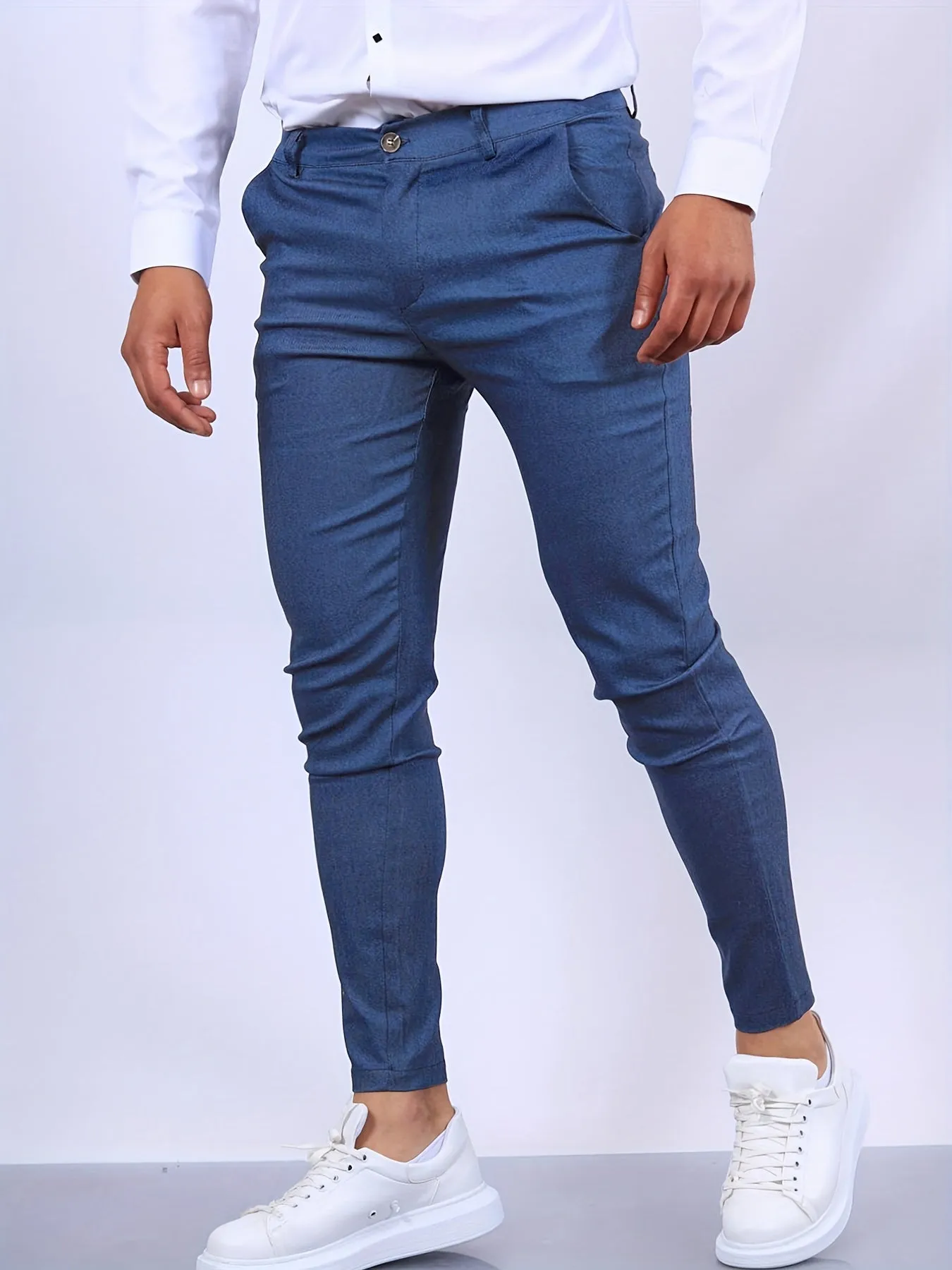 Men's Slim Fit Business Pants Cotton Blend