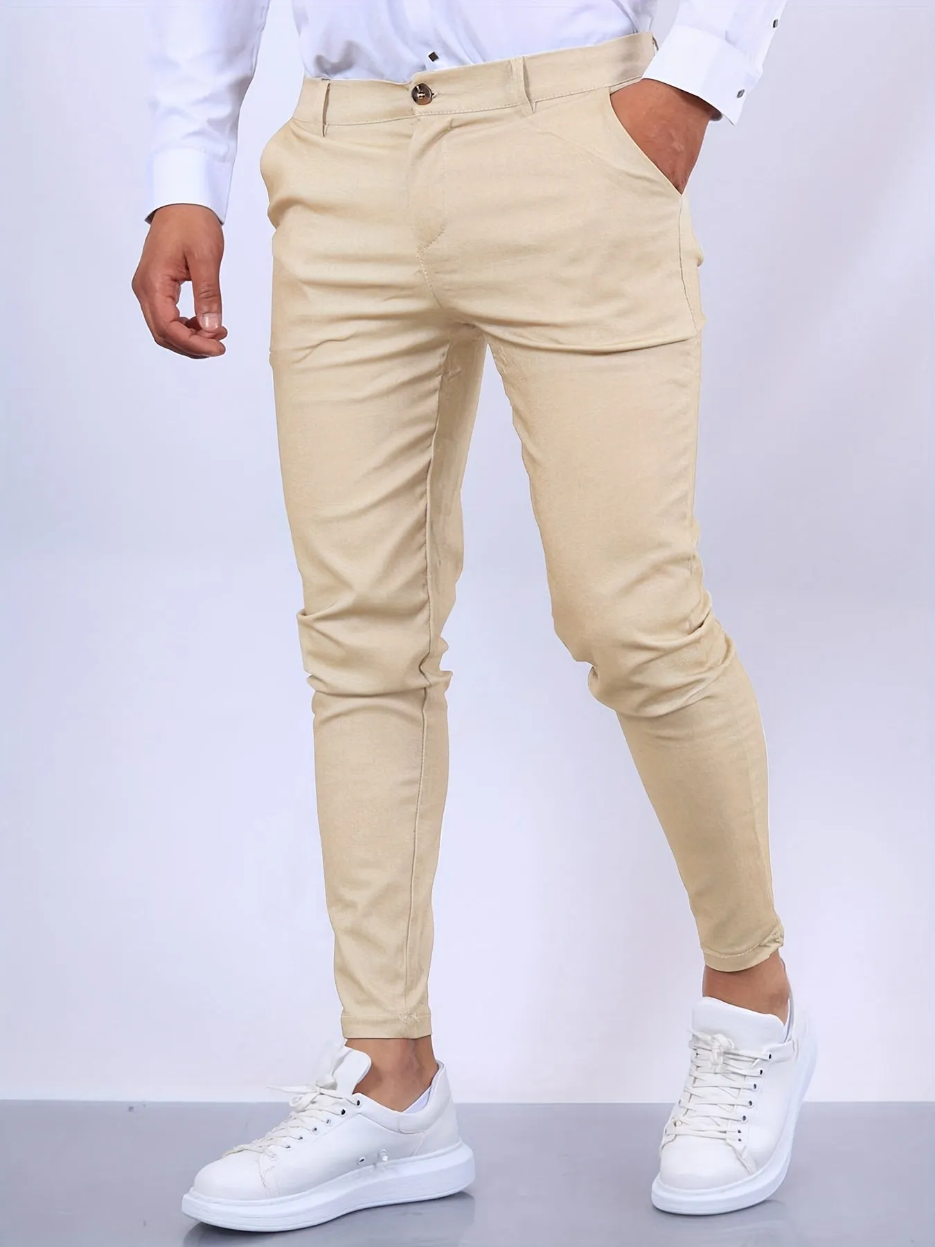 Men's Slim Fit Business Pants Cotton Blend