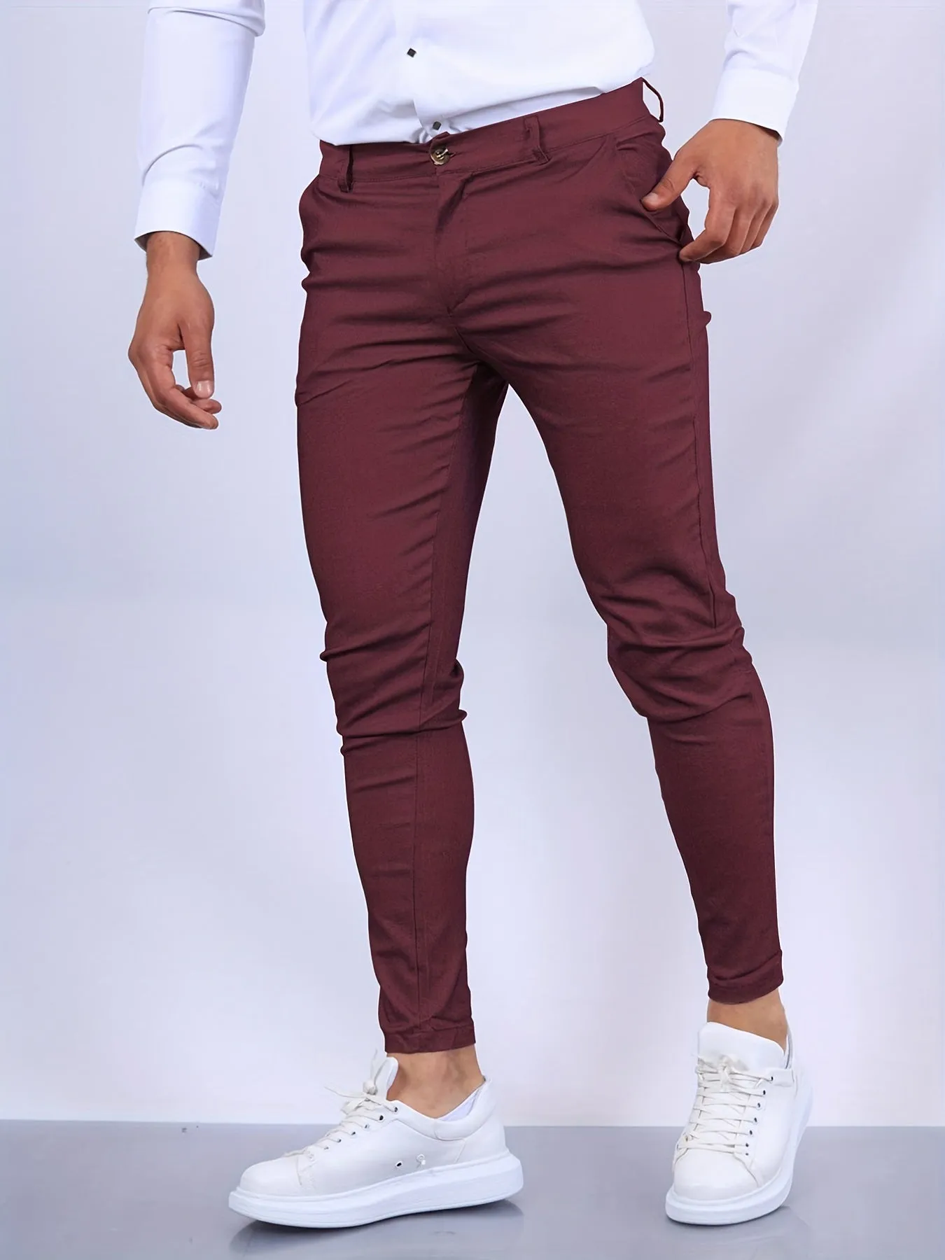 Men's Slim Fit Business Pants Cotton Blend