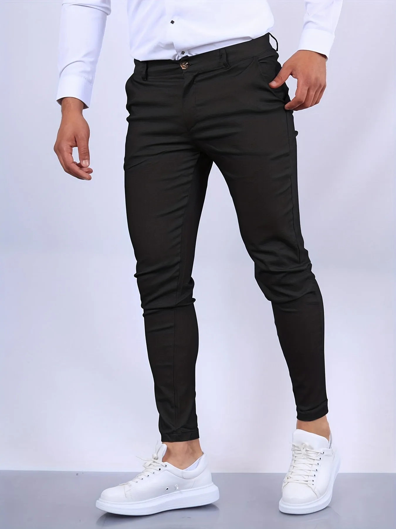 Men's Slim Fit Business Pants Cotton Blend