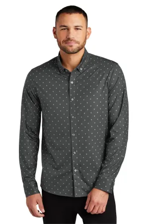Mercer Mettle Stretch Jersey Long Sleeve Shirt MM1018 Anchor Grey Geo Diamond