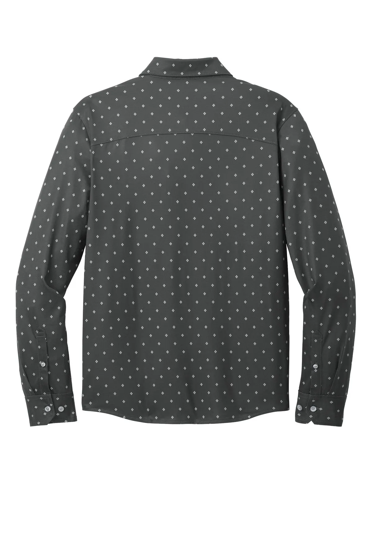 Mercer Mettle Stretch Jersey Long Sleeve Shirt MM1018 Anchor Grey Geo Diamond