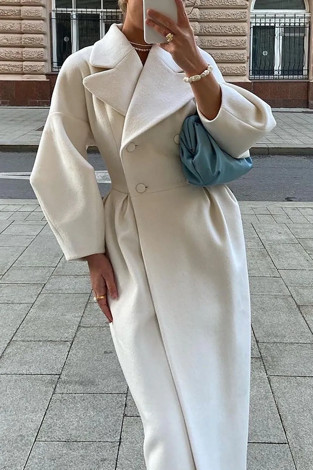 Midi double-breasted coat by Harper
