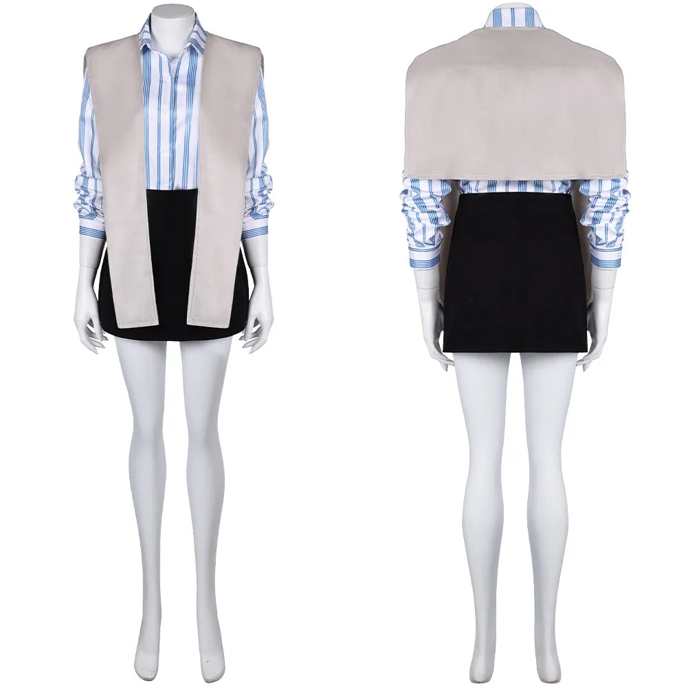 Miller‘s Girl(2024) Cairo Sweet Blue Strip Costume Cosplay Costume Outfits Halloween Carnival Suit