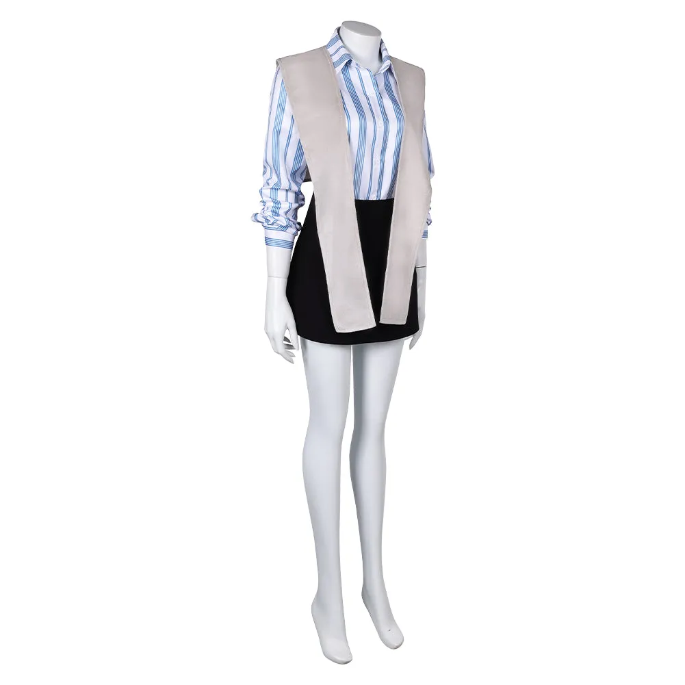 Miller‘s Girl(2024) Cairo Sweet Blue Strip Costume Cosplay Costume Outfits Halloween Carnival Suit