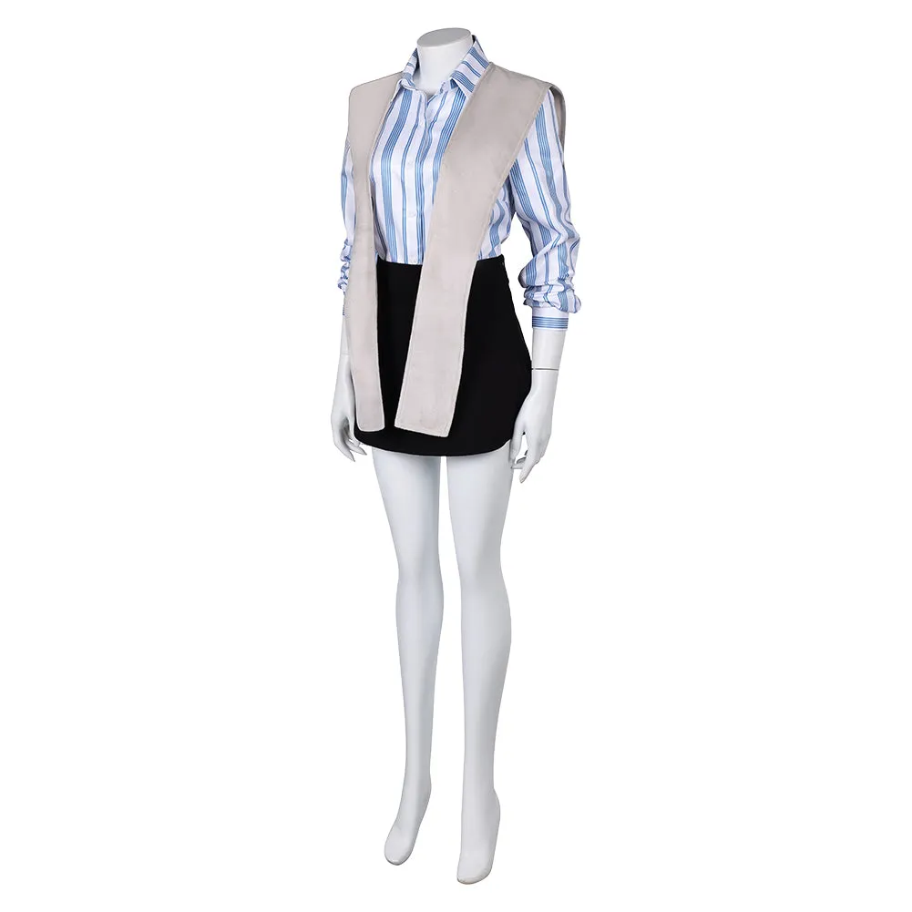 Miller‘s Girl(2024) Cairo Sweet Blue Strip Costume Cosplay Costume Outfits Halloween Carnival Suit