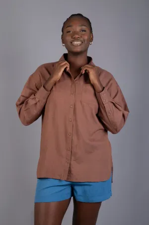 Mocha - Ladies Button Up