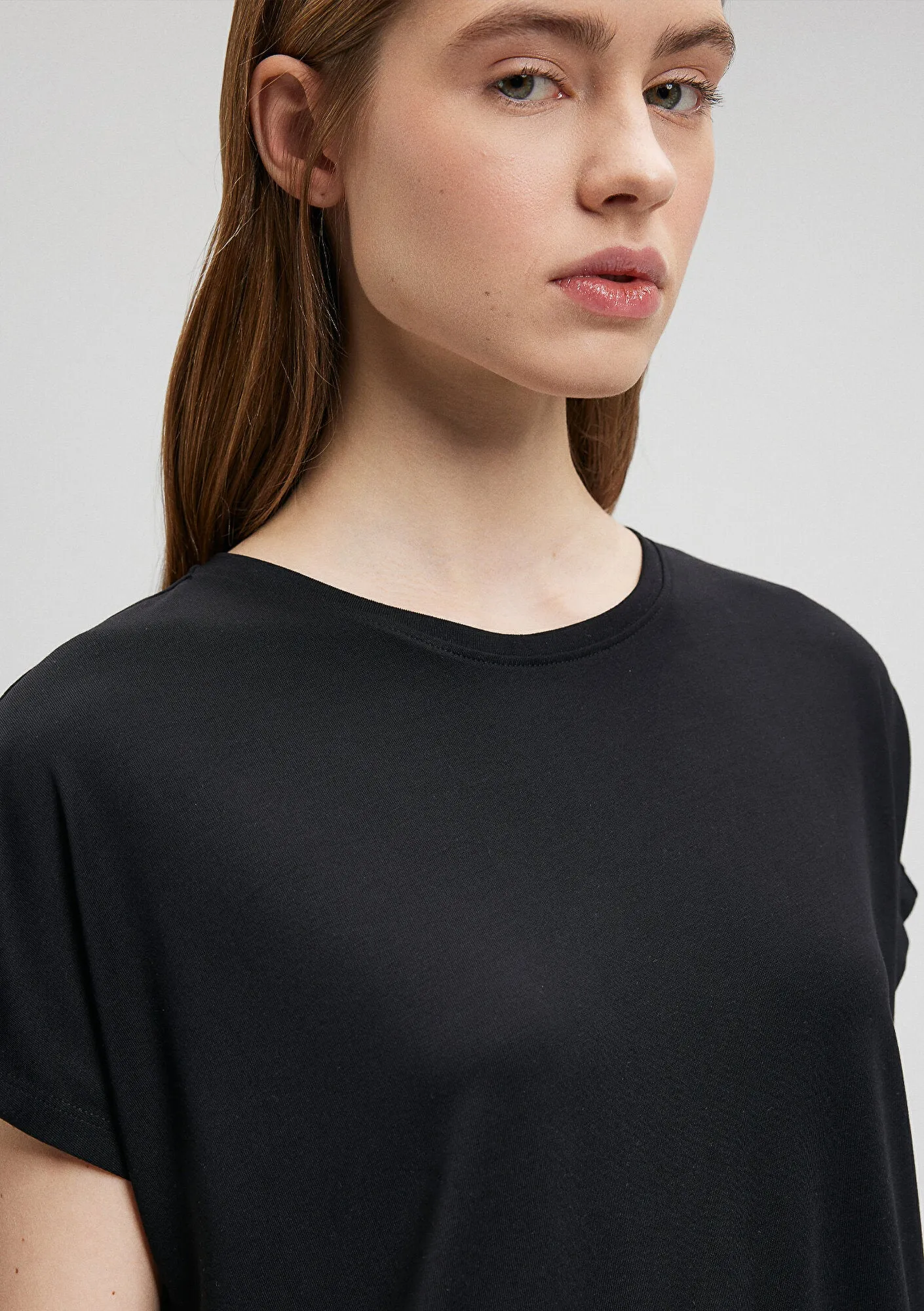 Modal Black Basic T-Shirt