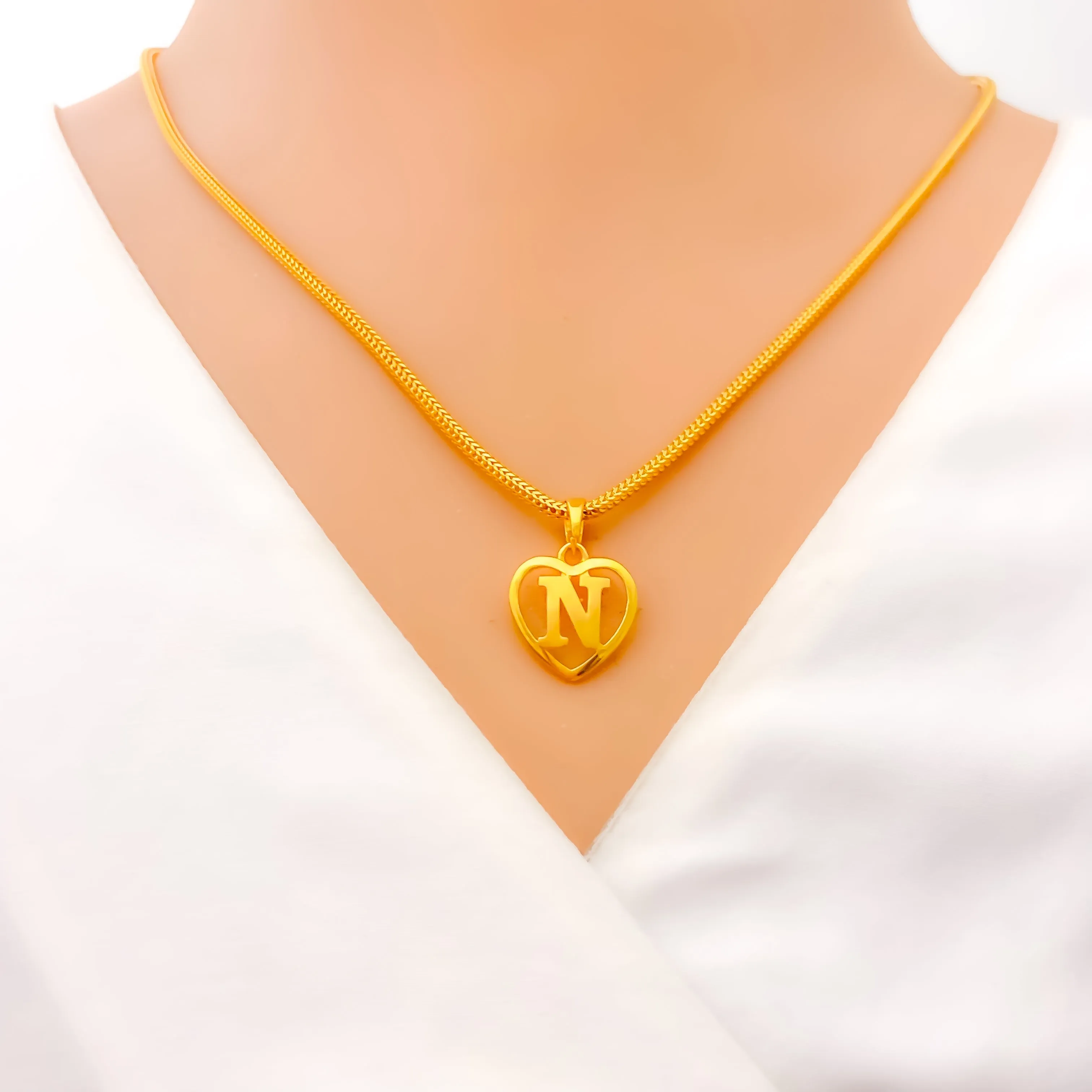 N 22k Gold Letter Pendant