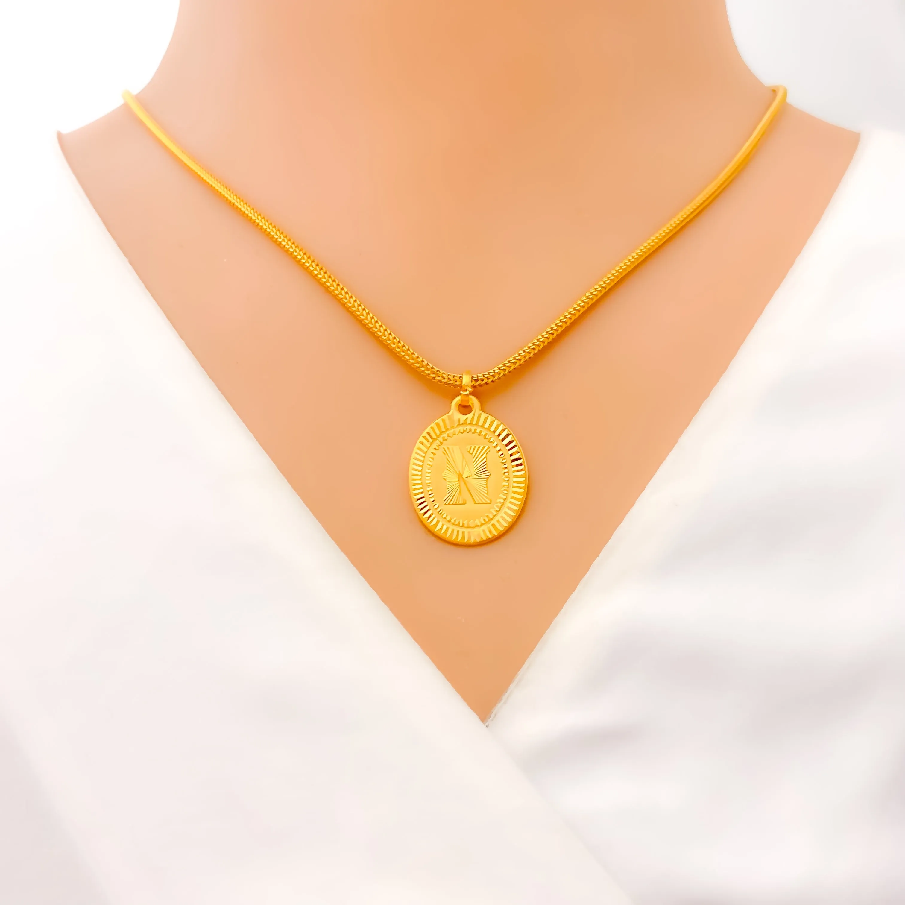 N 22k Gold Letter Pendant