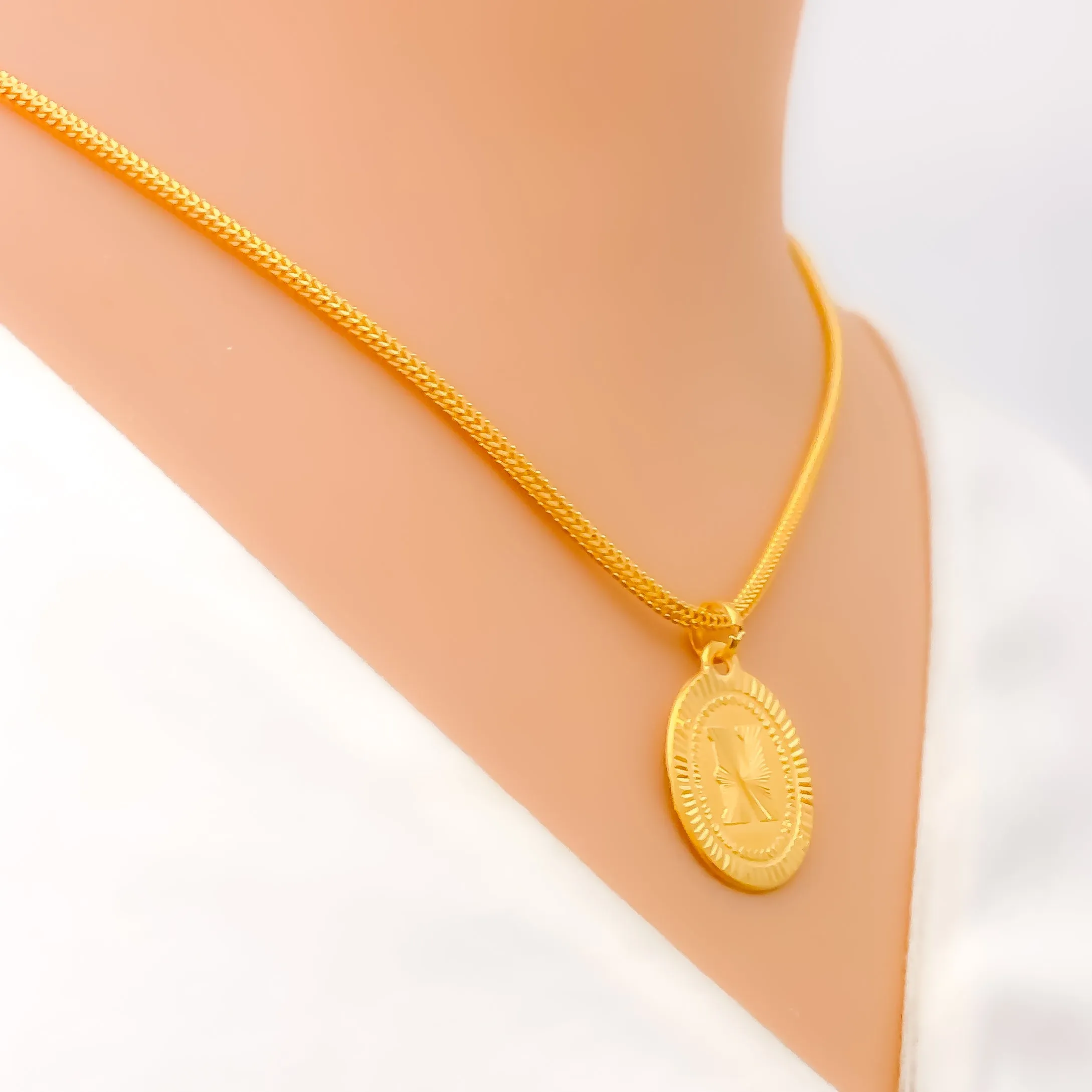 N 22k Gold Letter Pendant