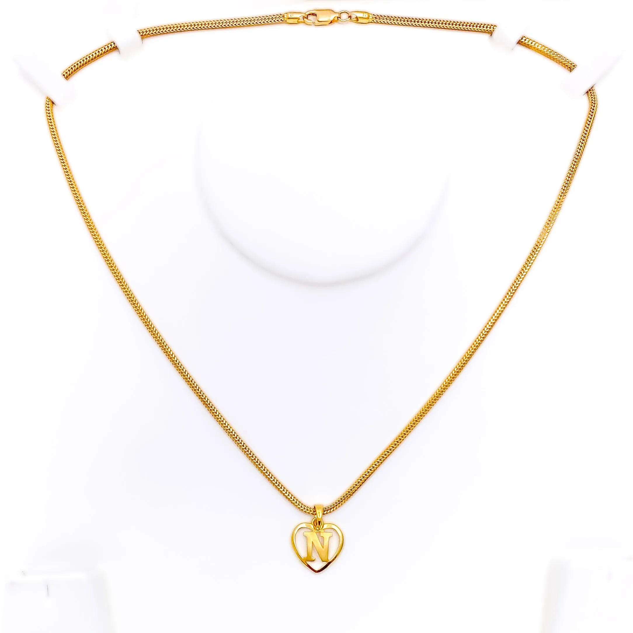 N 22k Gold Letter Pendant
