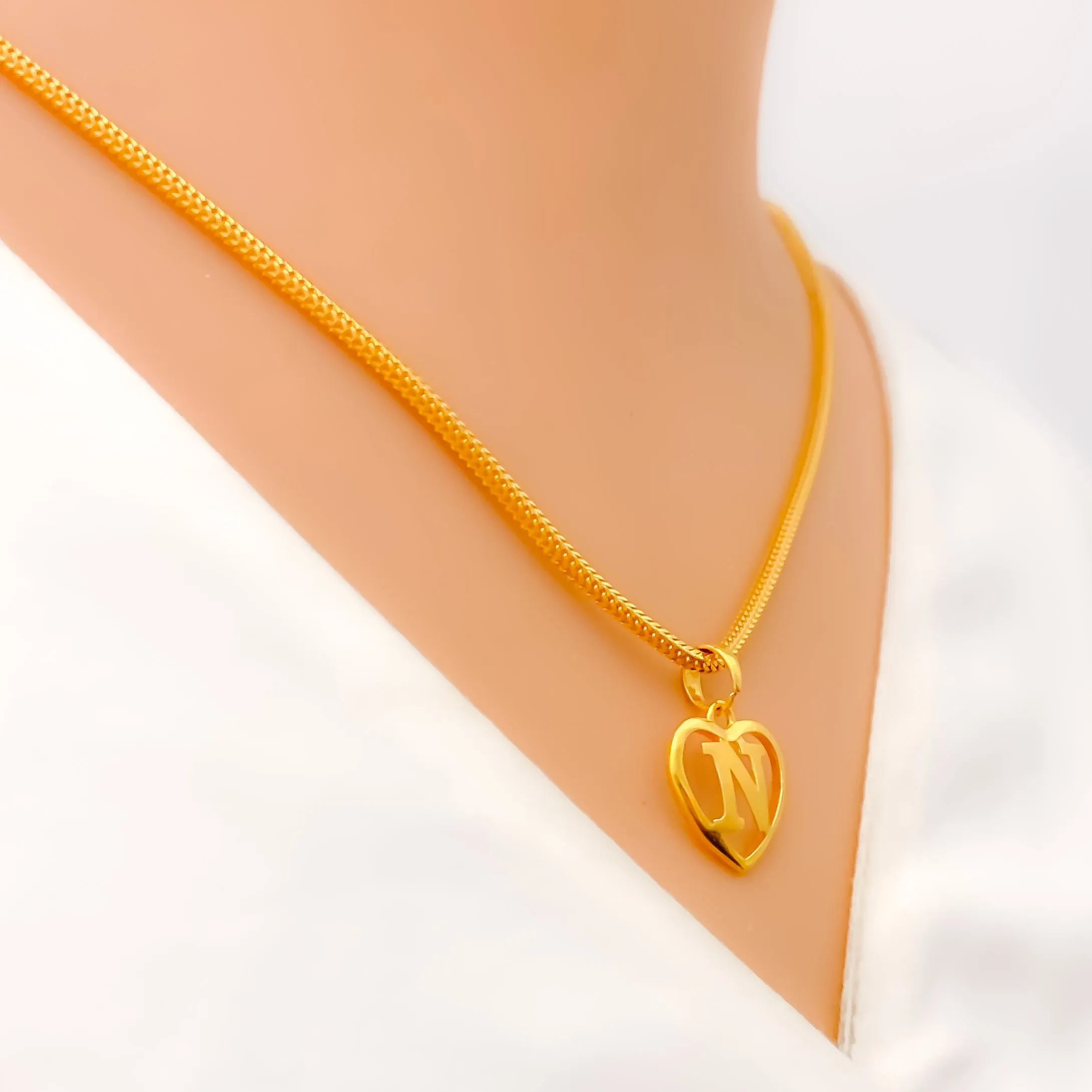 N 22k Gold Letter Pendant