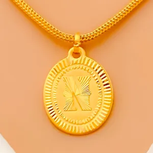 N 22k Gold Letter Pendant