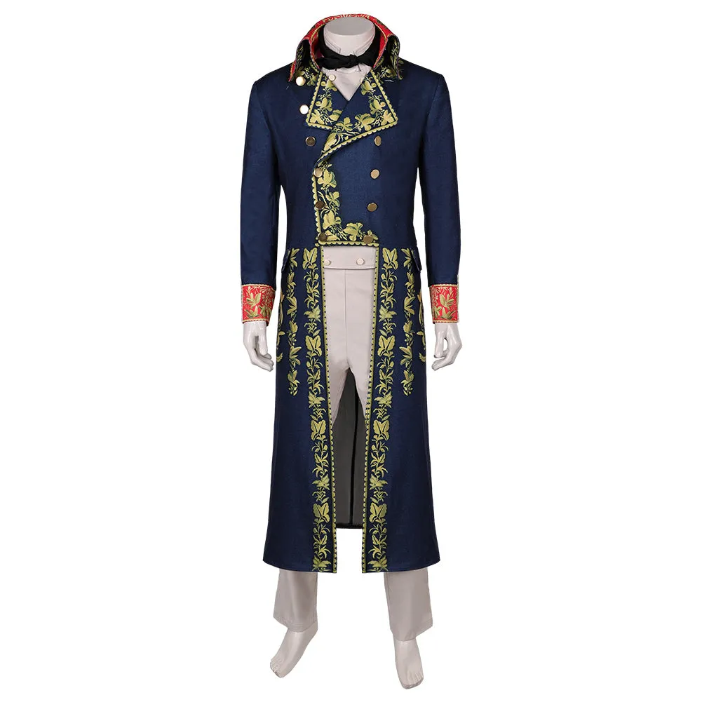 Napoleon 2023 Napoleon Movie Blue Printed Costume Cosplay Costume Outfits