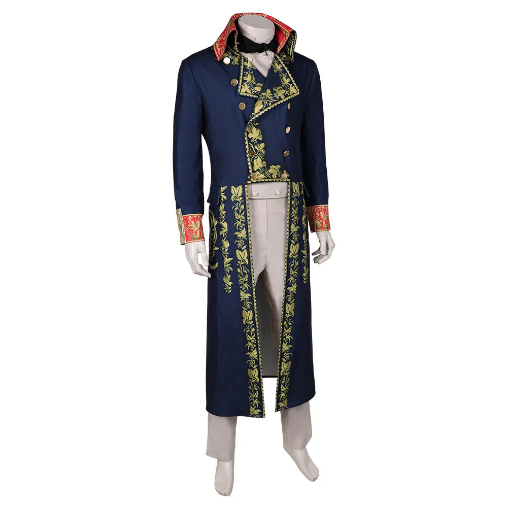 Napoleon 2023 Napoleon Movie Blue Printed Costume Cosplay Costume Outfits