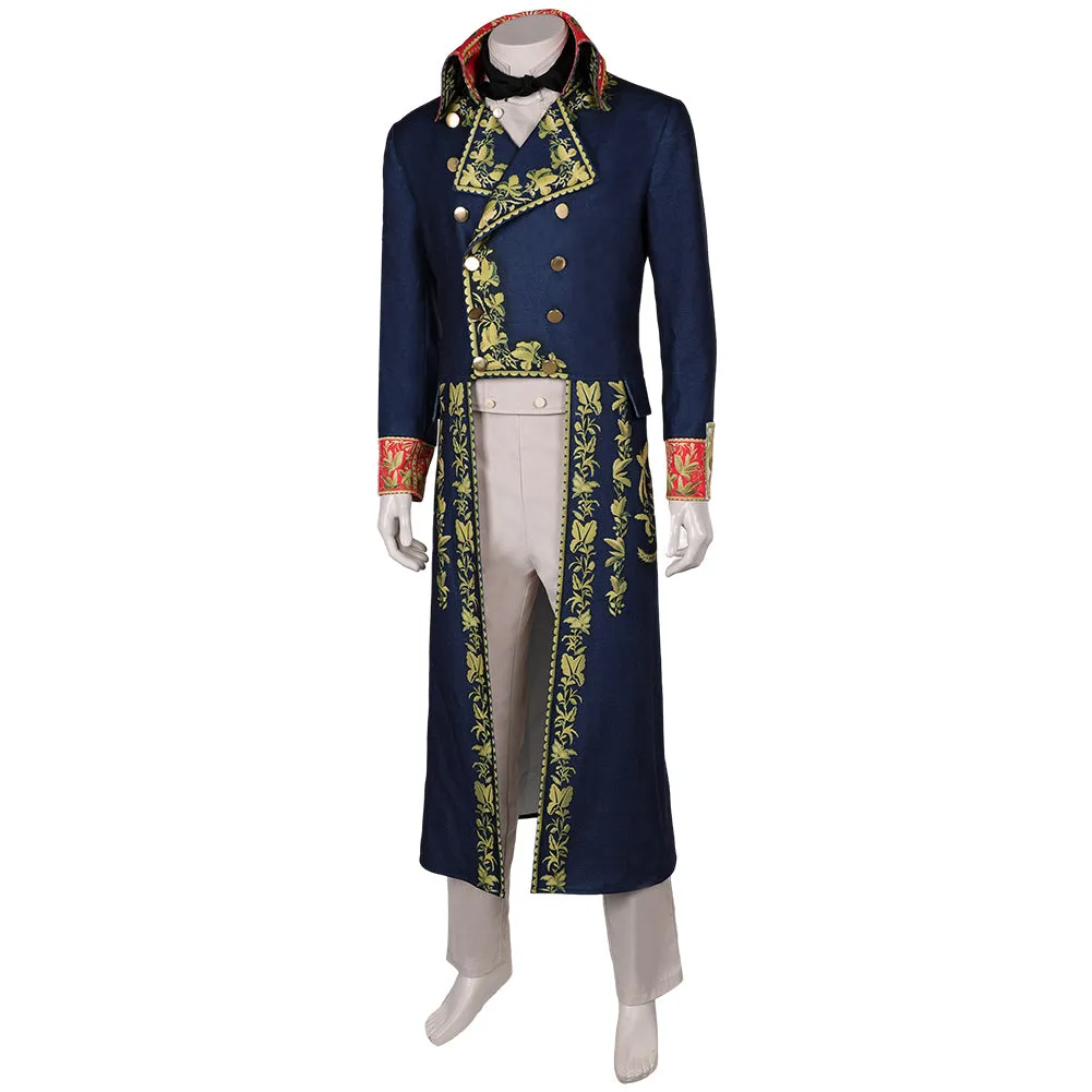Napoleon 2023 Napoleon Movie Blue Printed Costume Cosplay Costume Outfits