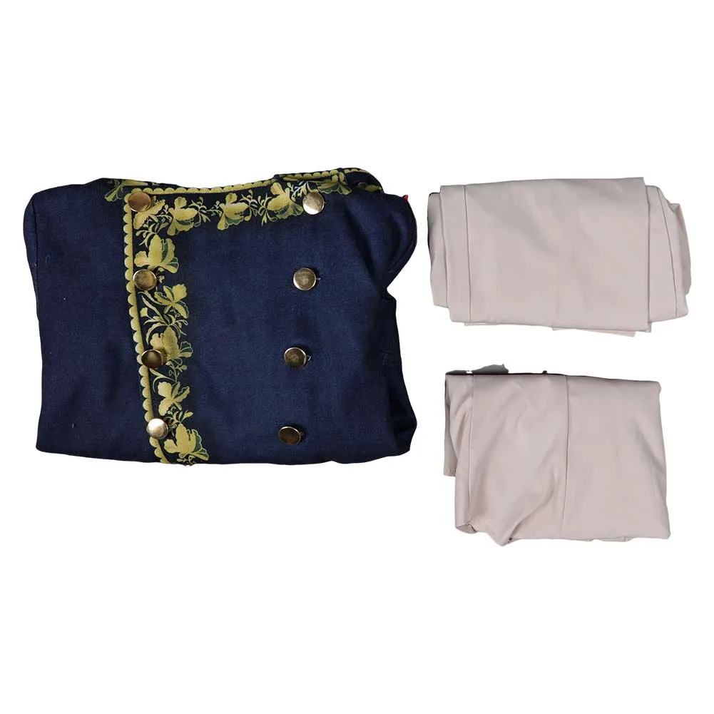 Napoleon 2023 Napoleon Movie Blue Printed Costume Cosplay Costume Outfits