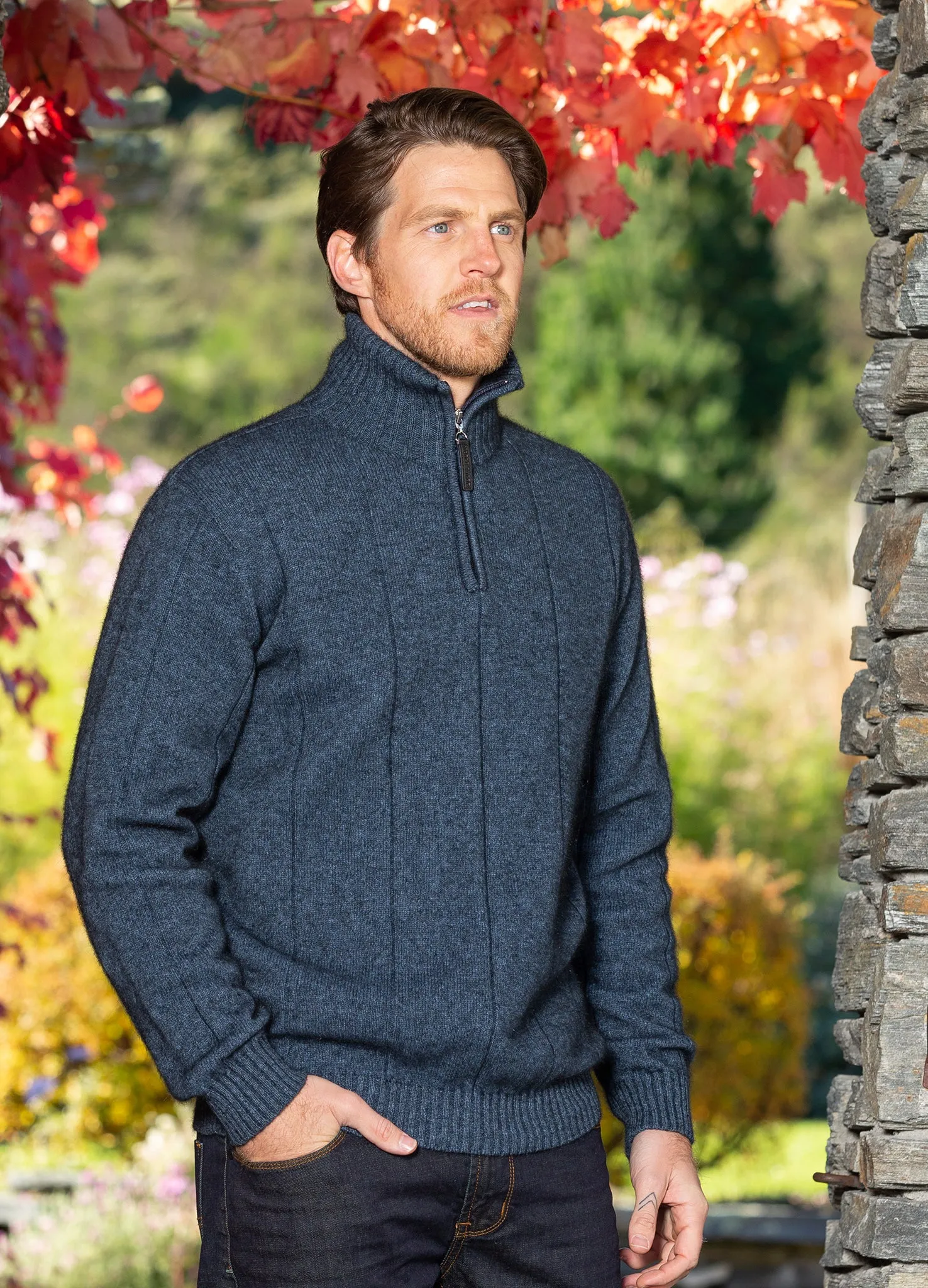 Noble Wilde Javelin Merino Possum Zip Neck Sweater