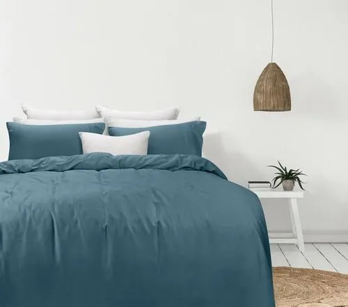 Odyysey Living Organic Cotton Quilt Cover Sets - Teal