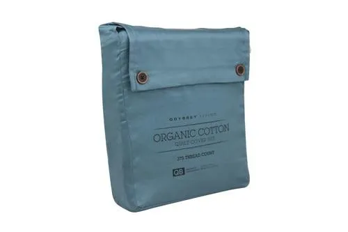Odyysey Living Organic Cotton Quilt Cover Sets - Teal
