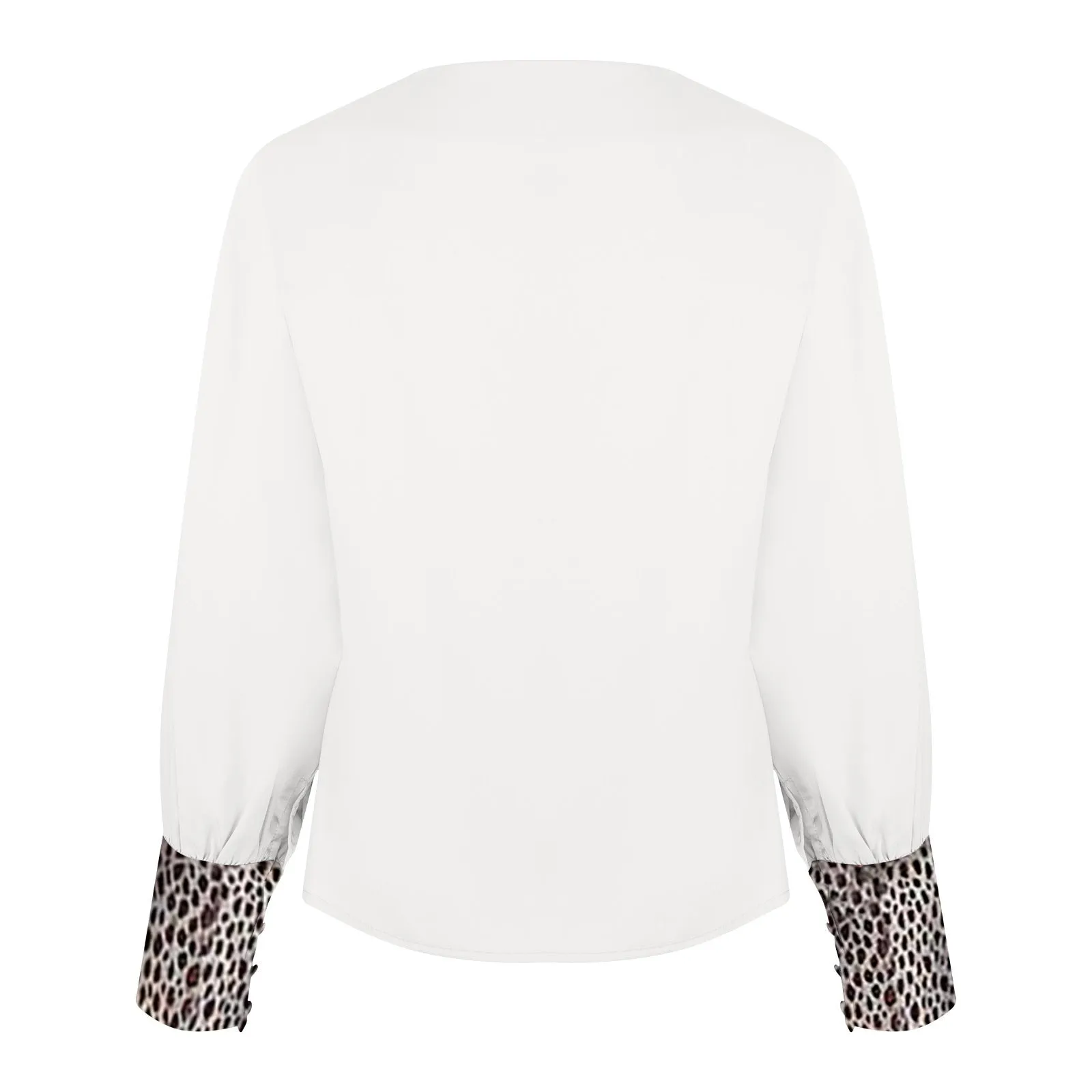 Office V-Neck Leopard Printed Shirts