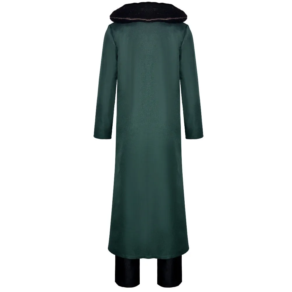 One Piece Kuzan Anime Character Green Coat Cosplay Costume Outfits Halloween Carnival Suit
